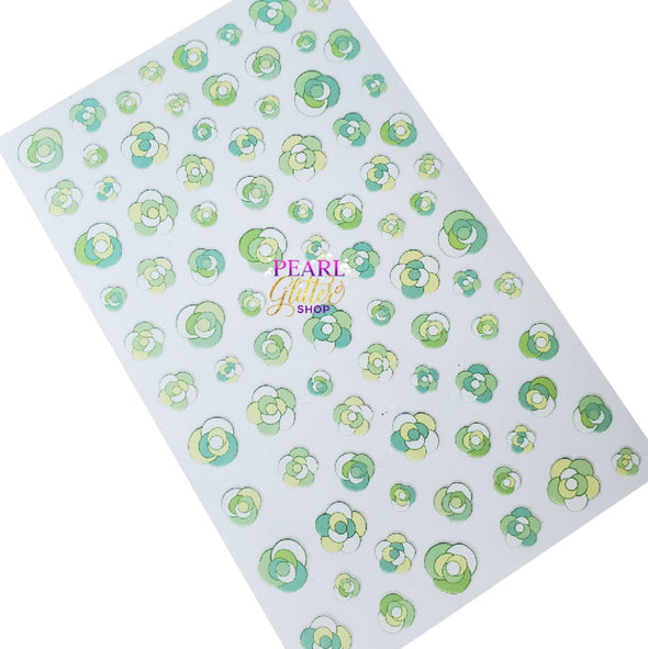 Nail Stickers- Green Flowers