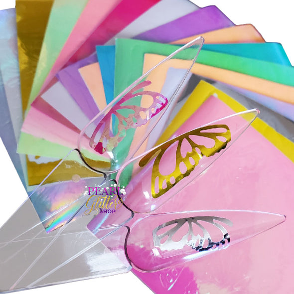 Holographic 16 Sheets Butterfly Nail Stickers