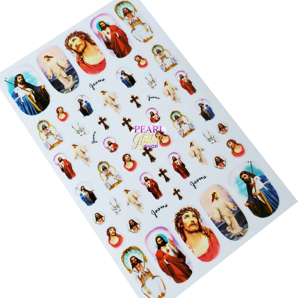 Nail Stickers-Religious Jesus – Pearl Glitter Shop