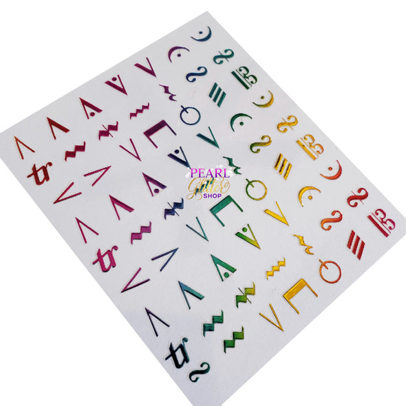 Nail Stickers- Rainbow Music Symbols