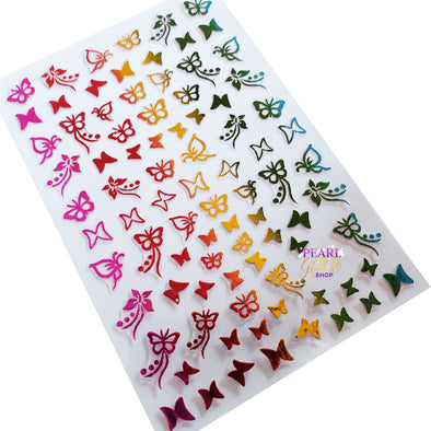 Butterfly Nail Stickers- Rainbow