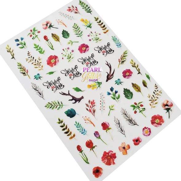 Nail Stickers- Antlers & Flowers