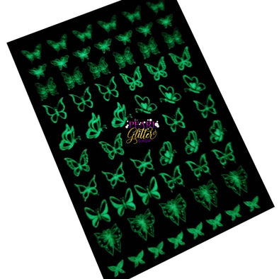 Glow in the Dark Nail Stickers - Butterfly