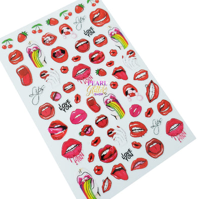 Nail Stickers- Red Lips