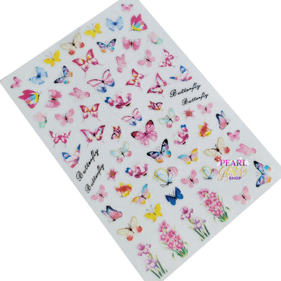 Butterfly Nail Stickers- Pink