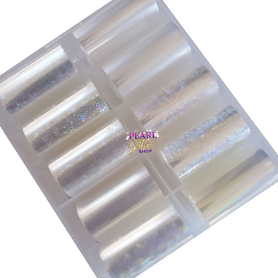 Sheer Holographic Nail Transfer Foils #05- 10 Pack