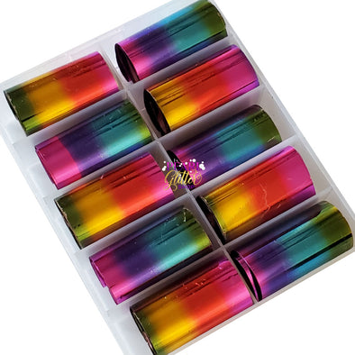 Rainbow Metallic Nail Transfer Foils #30- 10 Pack
