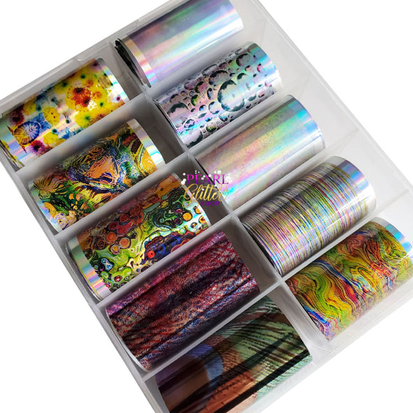 Bight Color Print Nail Transfer Foils #42- 10 Pack