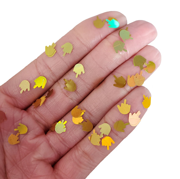 The Bird: Holographic Gold Glitter Shapes