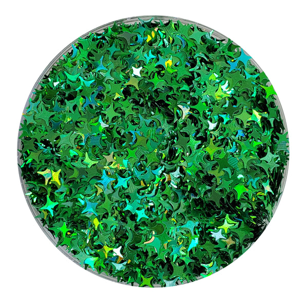 Star Bright: Green Glitter Shapes
