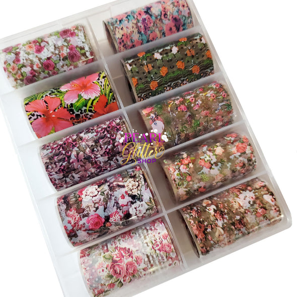 Floral Nail Transfer Foils #13- 10 Pack