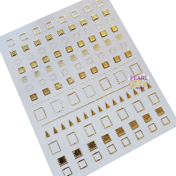 NEW Nail Stickers- Gold Square