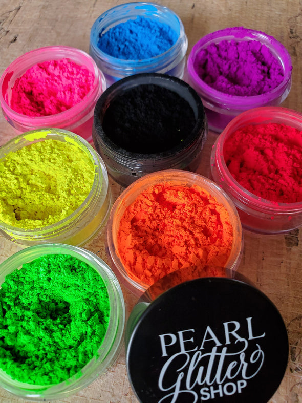 NEON PINK PIGMENT-loose pigment, eye shadow, 10g, makeup pigments, nail art pigments, cosmetic pigments, neon pigments, Black light, slime