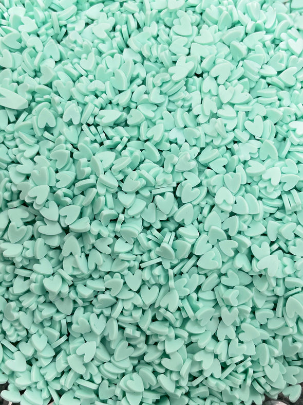 MINT GREEN HEARTs Polymer Clay